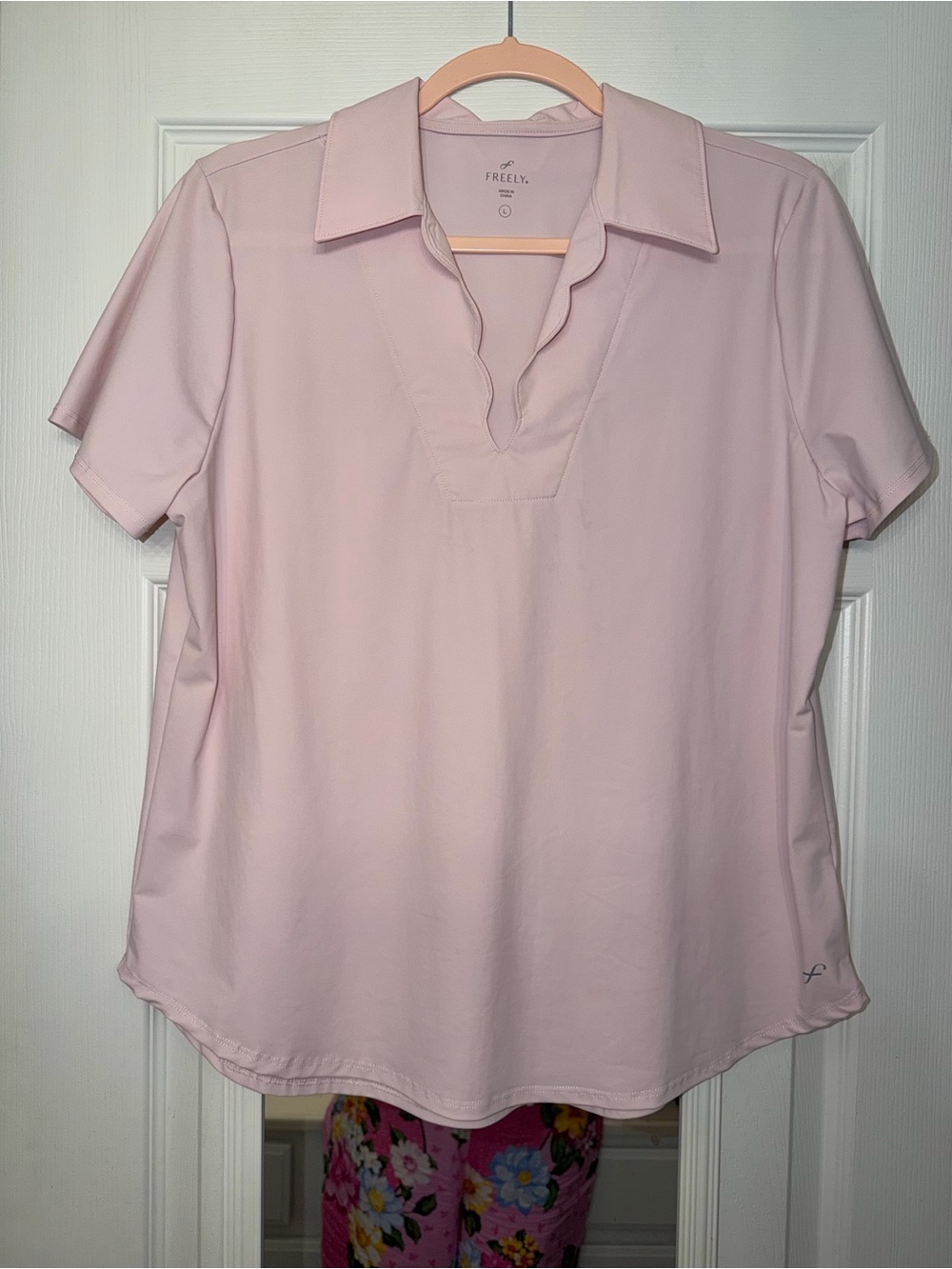 Freely brand athletic polo shirt pink